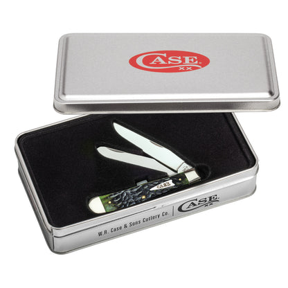 Case Standard Jig Bermuda Green Bone Trapper Knife in Gift Tin