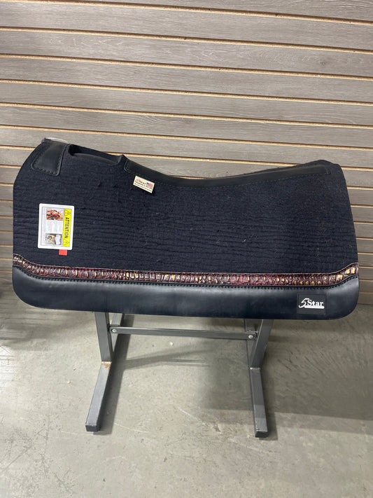 5 Star All Around Saddle Pad (Scarlet Croc & Black Wear Leathers) 30X30
