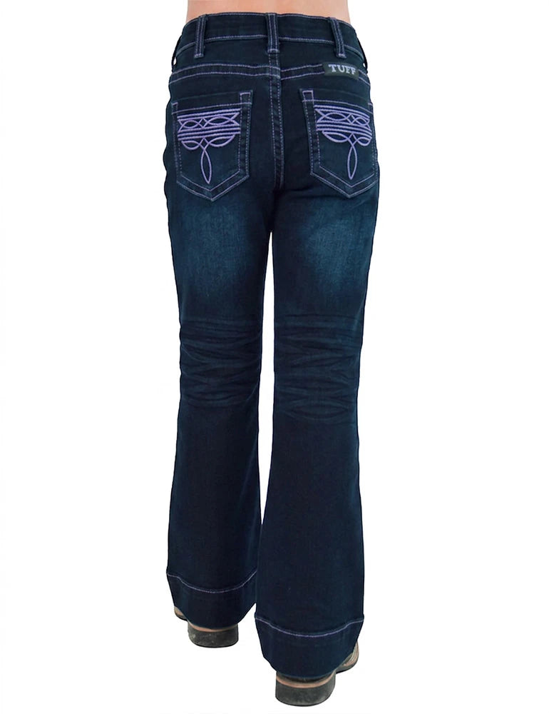 Cowgirl Tuff Girls Purple Bootstitch Trouser