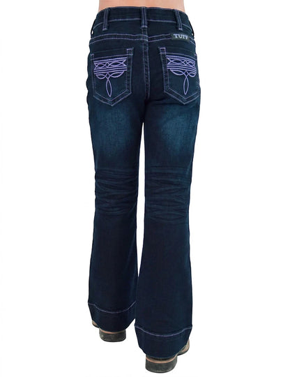 Cowgirl Tuff Girls Purple Bootstitch Trouser
