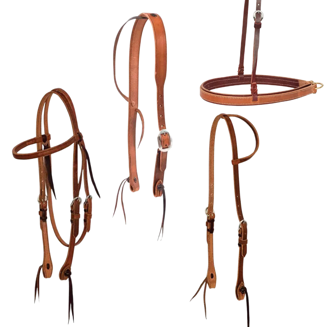 Cowboy Tack Headstalls & Noseband - Harness Leather