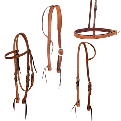 Cowboy Tack Headstalls & Noseband - Harness Leather