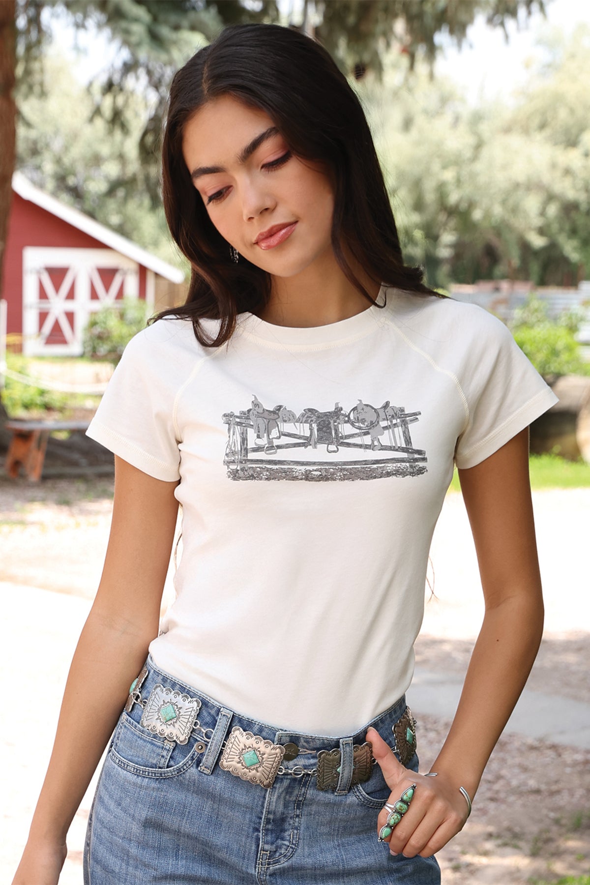 Cruel Girl Women's Saddle on the Fence T-Shirt