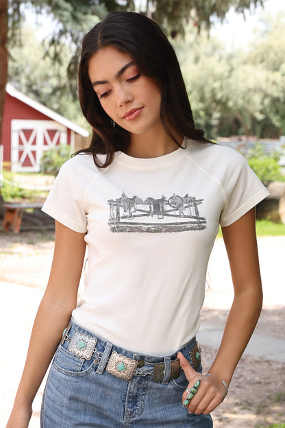 Cruel Girl Women's Saddle on the Fence T-Shirt