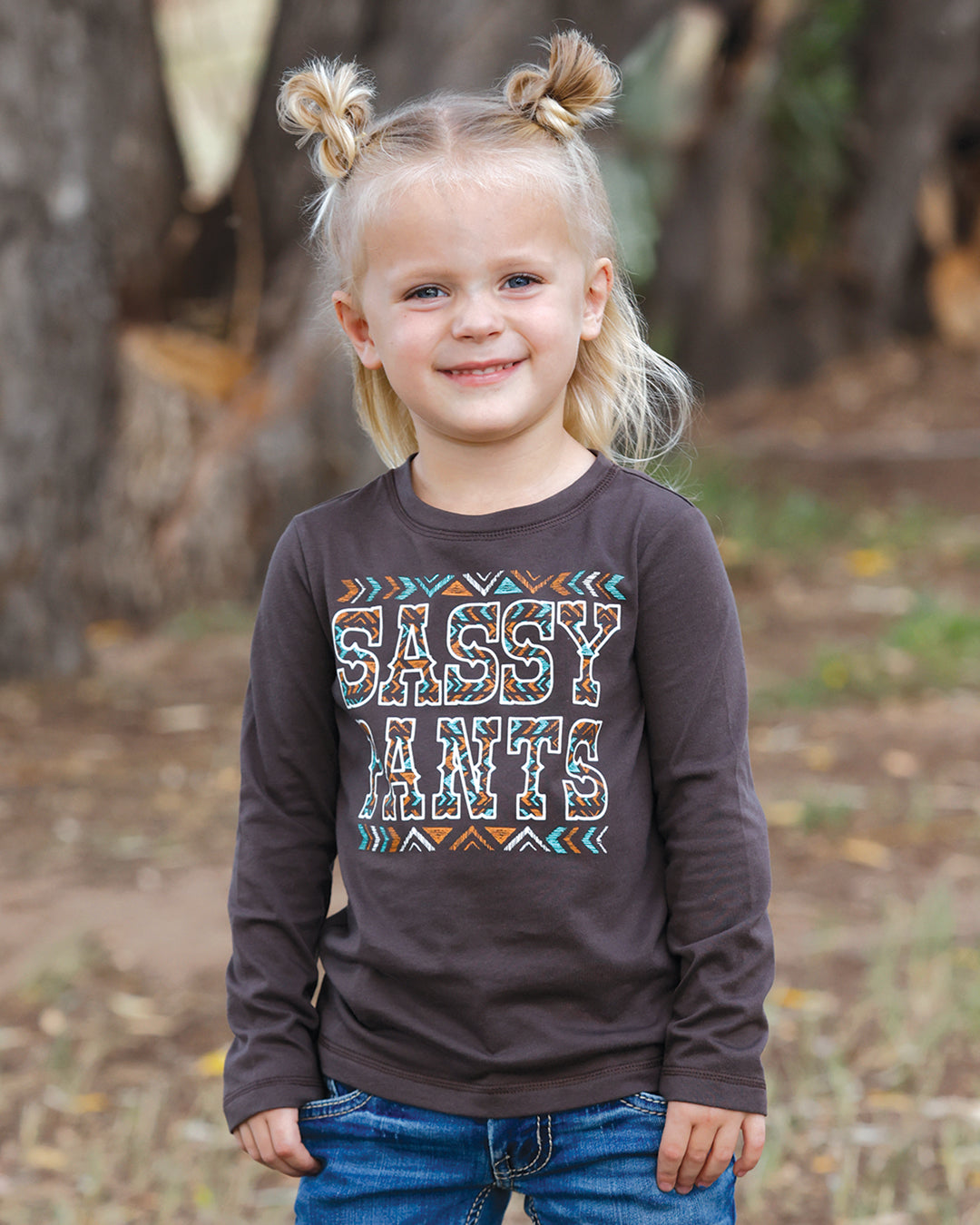 Cruel Girl's Toddler Brown Sassy Pants Long Sleeve T-Shirt