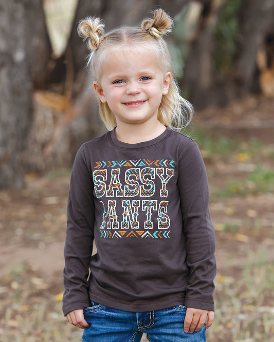 Cruel Girl's Toddler Brown Sassy Pants Long Sleeve T-Shirt