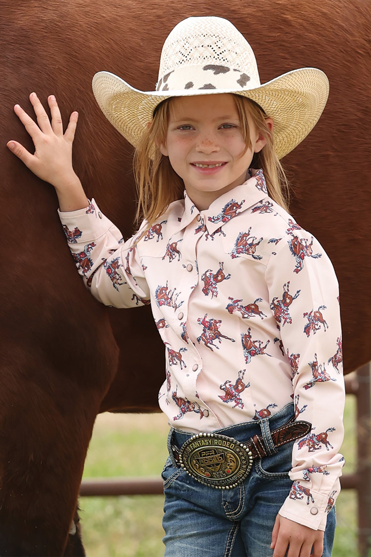 Cruel Girl's Pink Bay Bronc Western Shirt