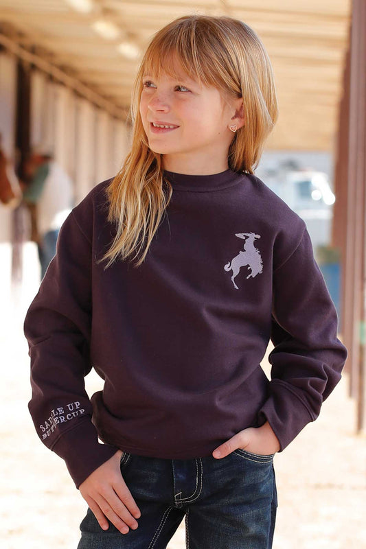 Cruel Girl's Purple Buckle Up Buttercup Sweatshirt