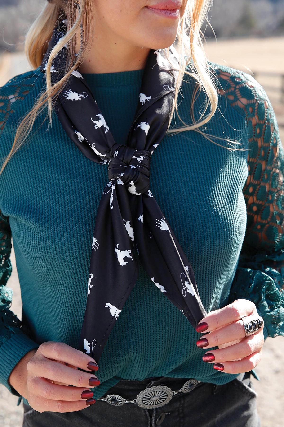 Cruel Women's Black Satin Wild Rag