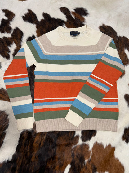 Pendleton Women's Orange, Blue, & Green Stripe Sweater