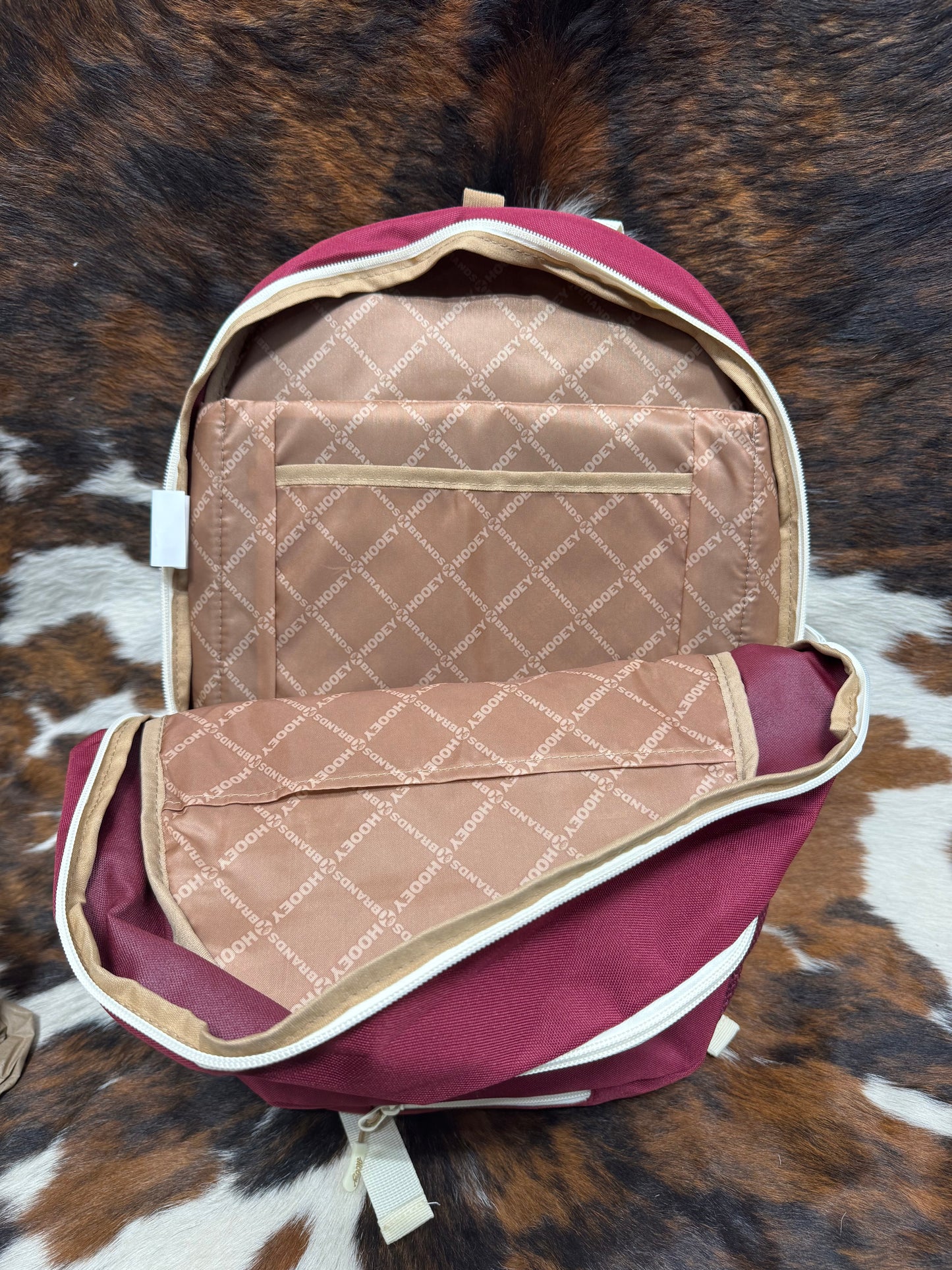 Hooey Rockstar Cream Aztec w/ Burgundy Backpack