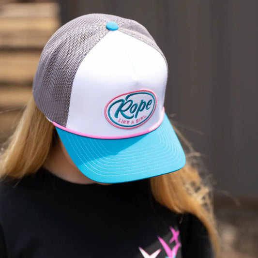 Hooey Pink & Turquoise "Rope Like A Girl" Hat