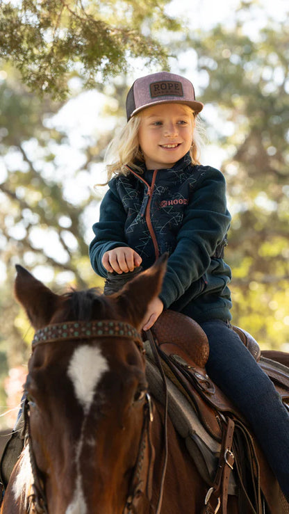 Hooey Girl's Teal Aztec Tech Fleece Jacket