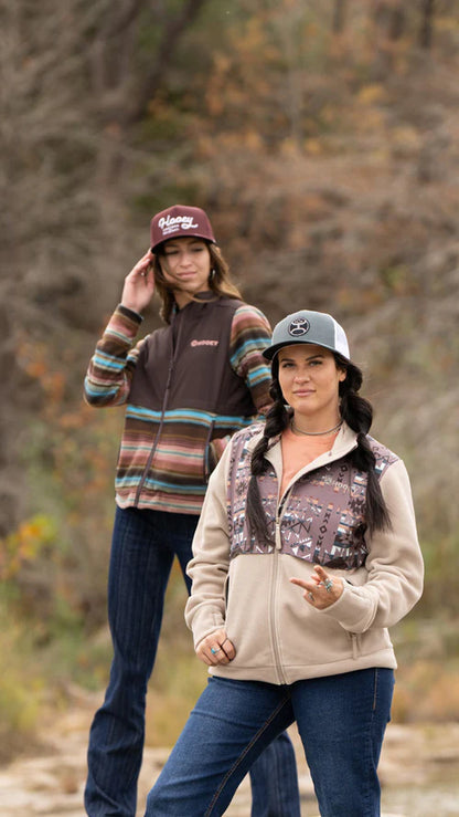Hooey Women's Tan Aztec Tech Fleece Jacket
