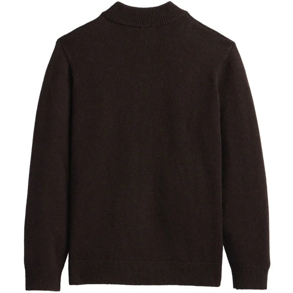 Pendleton Men's Dark Brown Heather ¼ Zip Wool Sweater