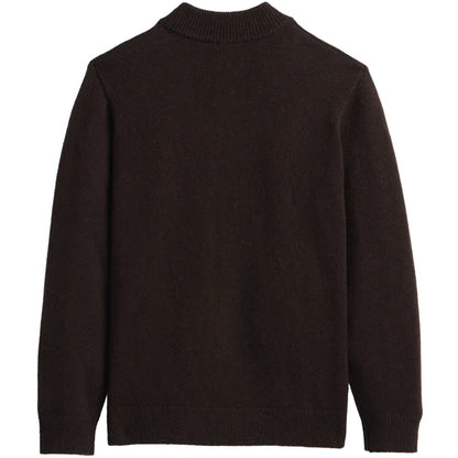 Pendleton Men's Dark Brown Heather ¼ Zip Wool Sweater