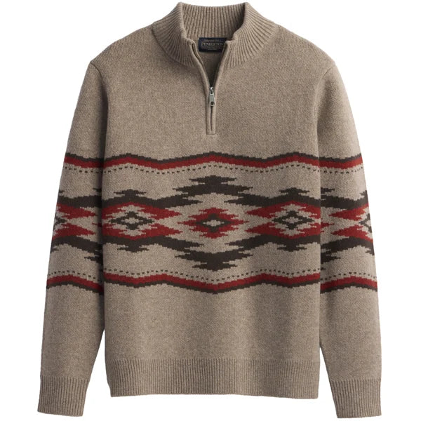 Pendleton Men's Crown Point Lambswool  ¼ Zip Wool Sweater