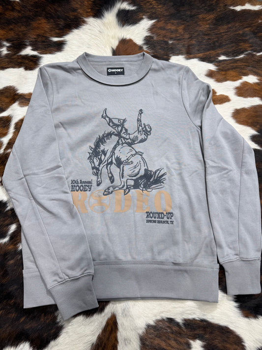Hooey Women's Gray Rodeo Logo Stallion Pullover