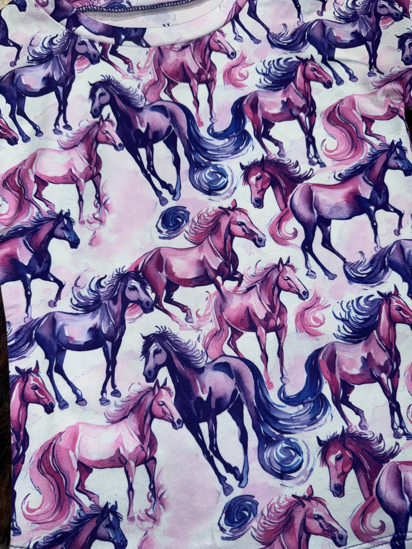 Cowgirl Hardware Toddler Girl's Horse Herd Bell Sleeve T-Shirt