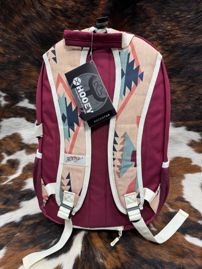 Hooey Rockstar Cream Aztec w/ Burgundy Backpack