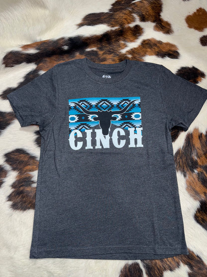 Cinch Boy's Heather Charcoal Southwest Longhorn T-Shirt