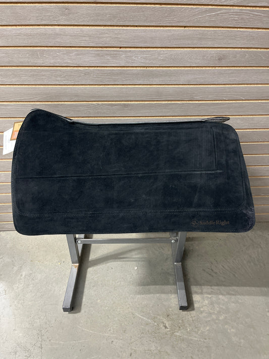 SaddleRight Western All Around Saddle Pad 32" x 32" - Black Suede