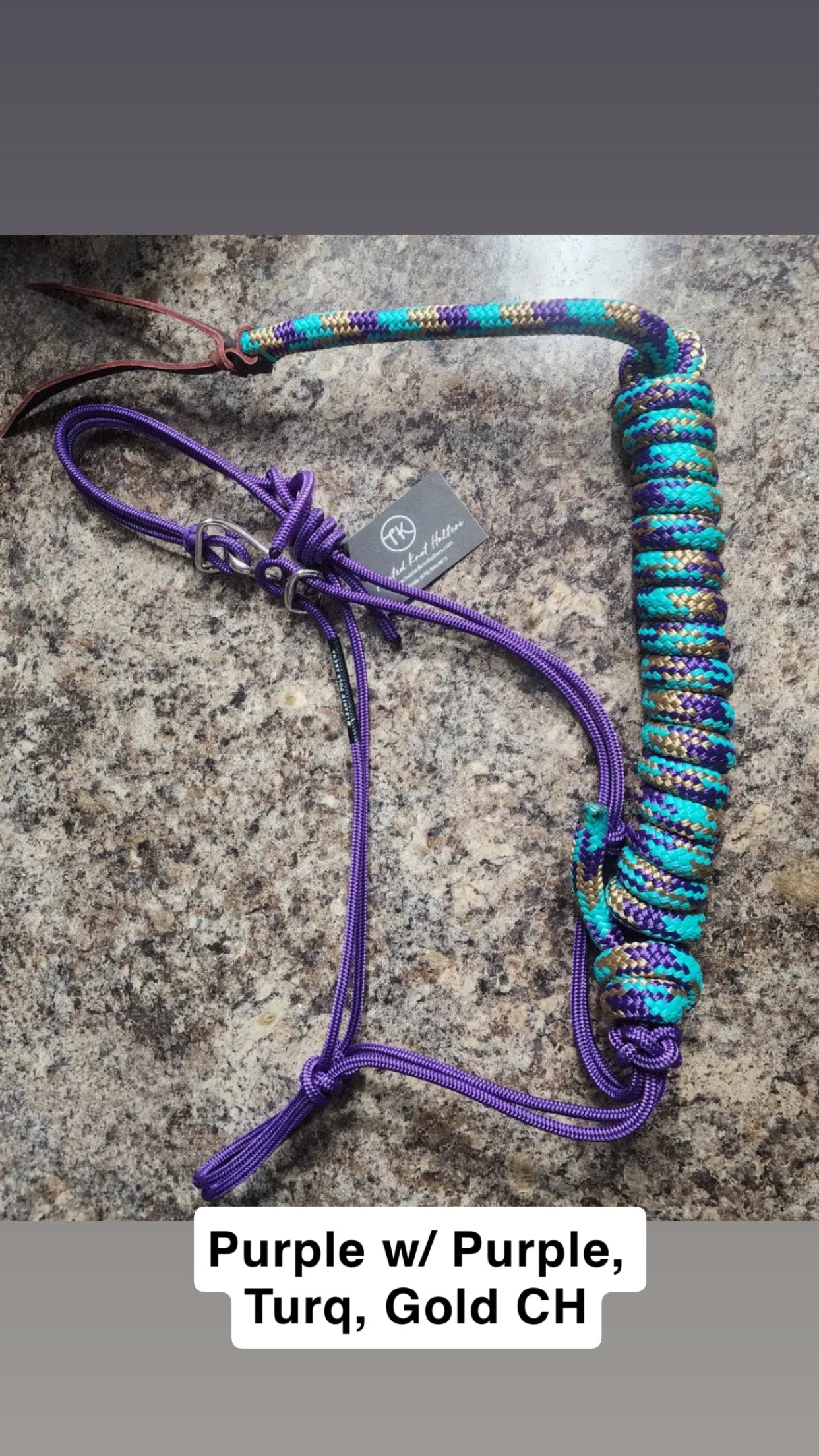 Twisted Knot Halters Rope Halter w/ Easy Off Clip & Lead