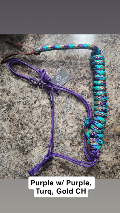 Twisted Knot Halters Rope Halter w/ Easy Off Clip & Lead