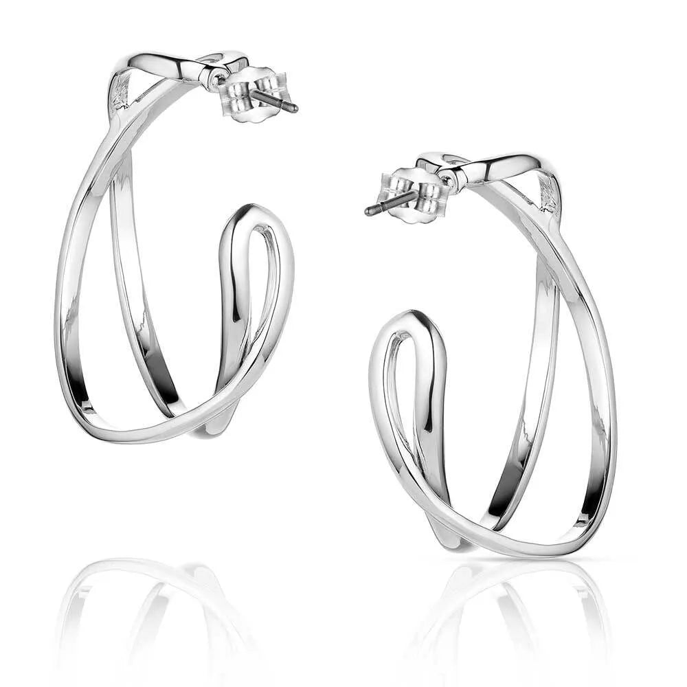 Montana Silversmith Daring Crossed Hoop Earrings