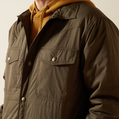 Ariat Men's Dark Green Quilted Shirt Jacket