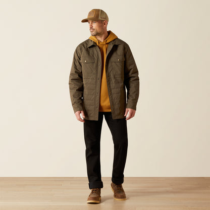 Ariat Men's Dark Green Quilted Shirt Jacket