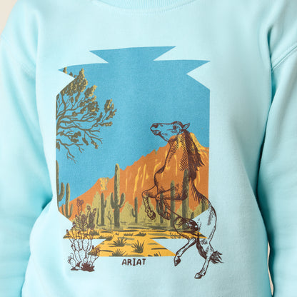 Ariat Girl's Aquaesque Stallion Crew Sweatshirt