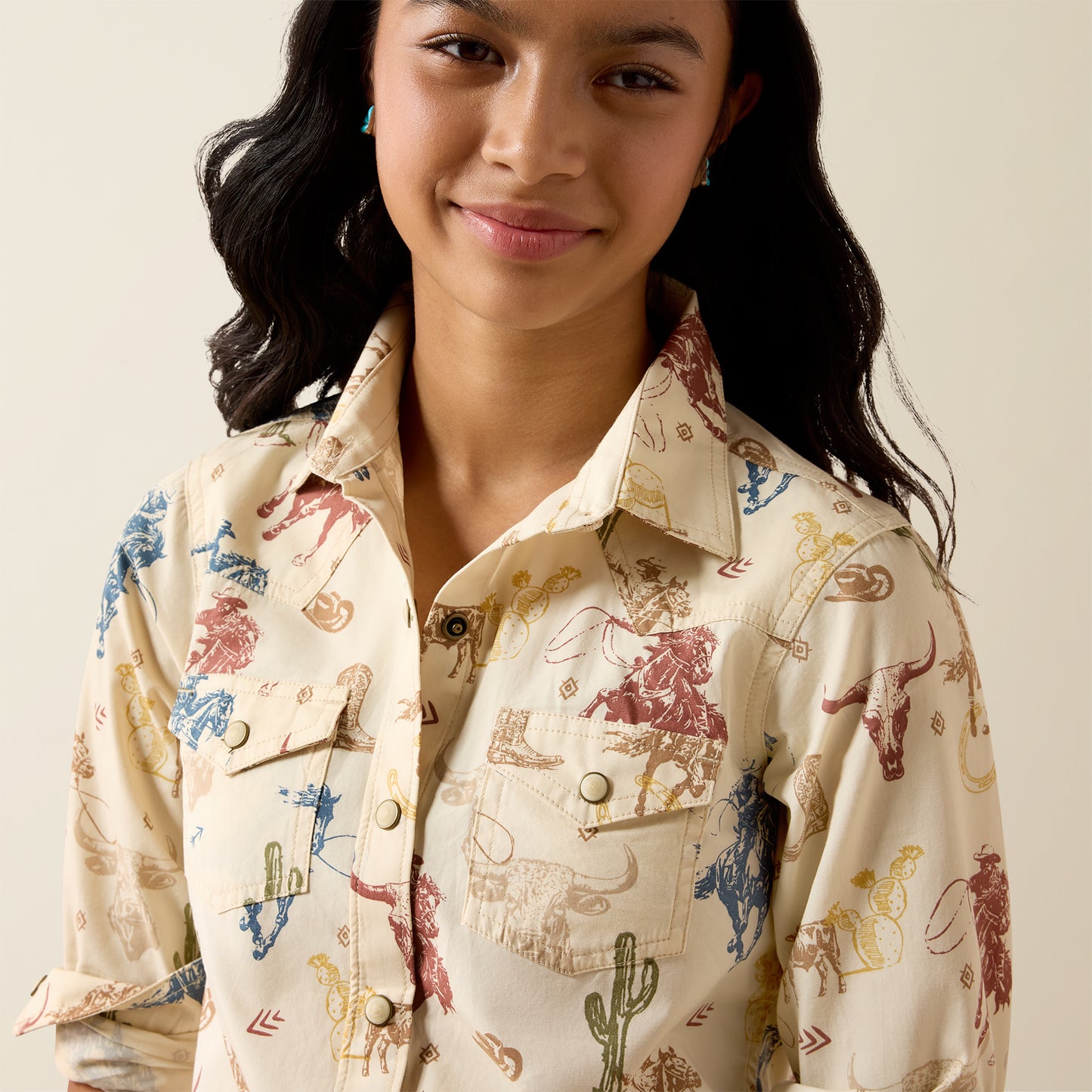 Ariat Girl's Desert Run Ranch Tale Western Shirt