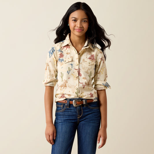 Ariat Girl's Desert Run Ranch Tale Western Shirt