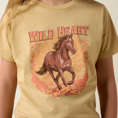 Ariat Girl's Latte Wild Heart T-Shirt
