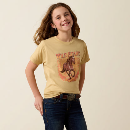 Ariat Girl's Latte Wild Heart T-Shirt