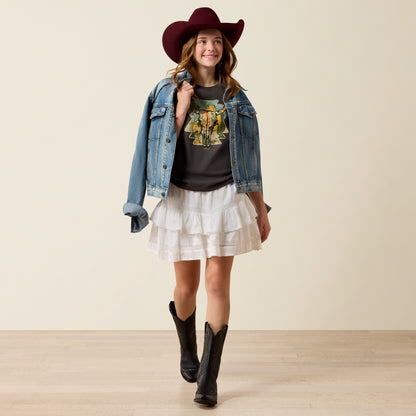 Ariat Girl's Charcoal Desert Steer T-Shirt