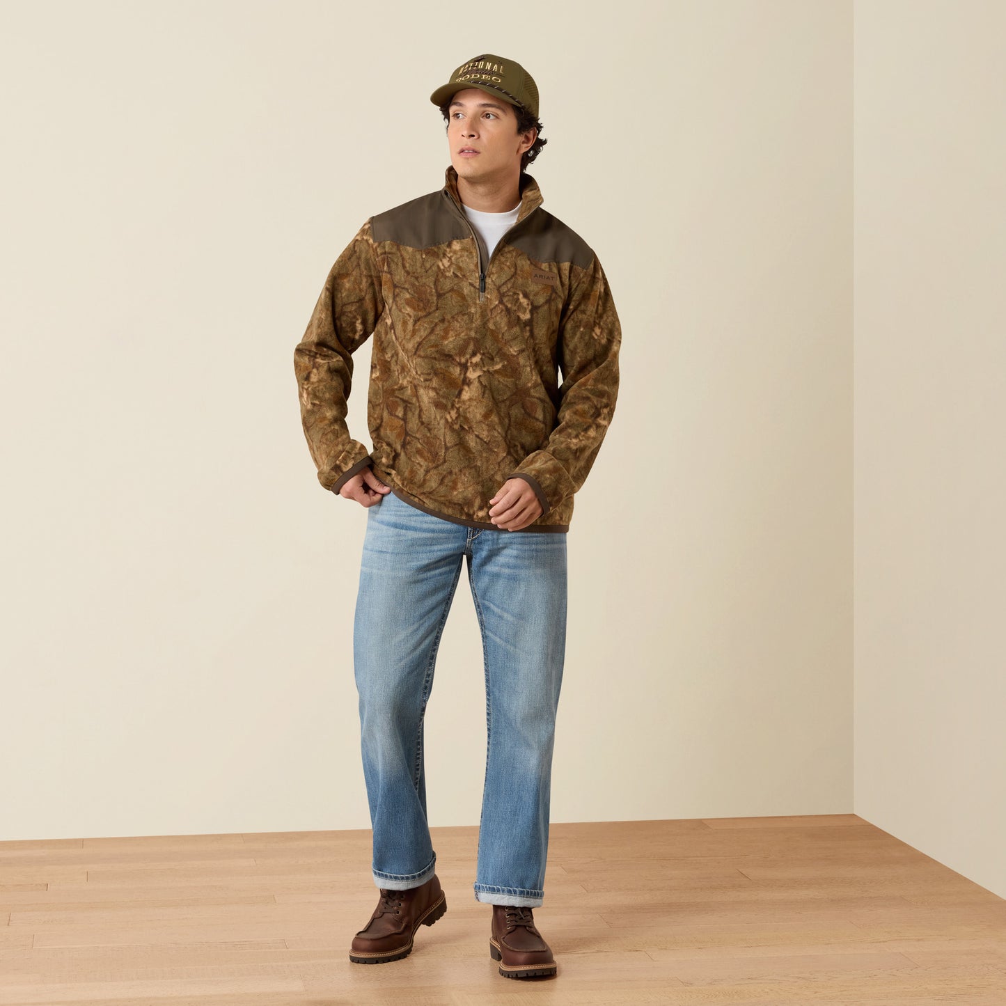 Ariat Men's Savannah Tan Camo Basis Fleece Pullover