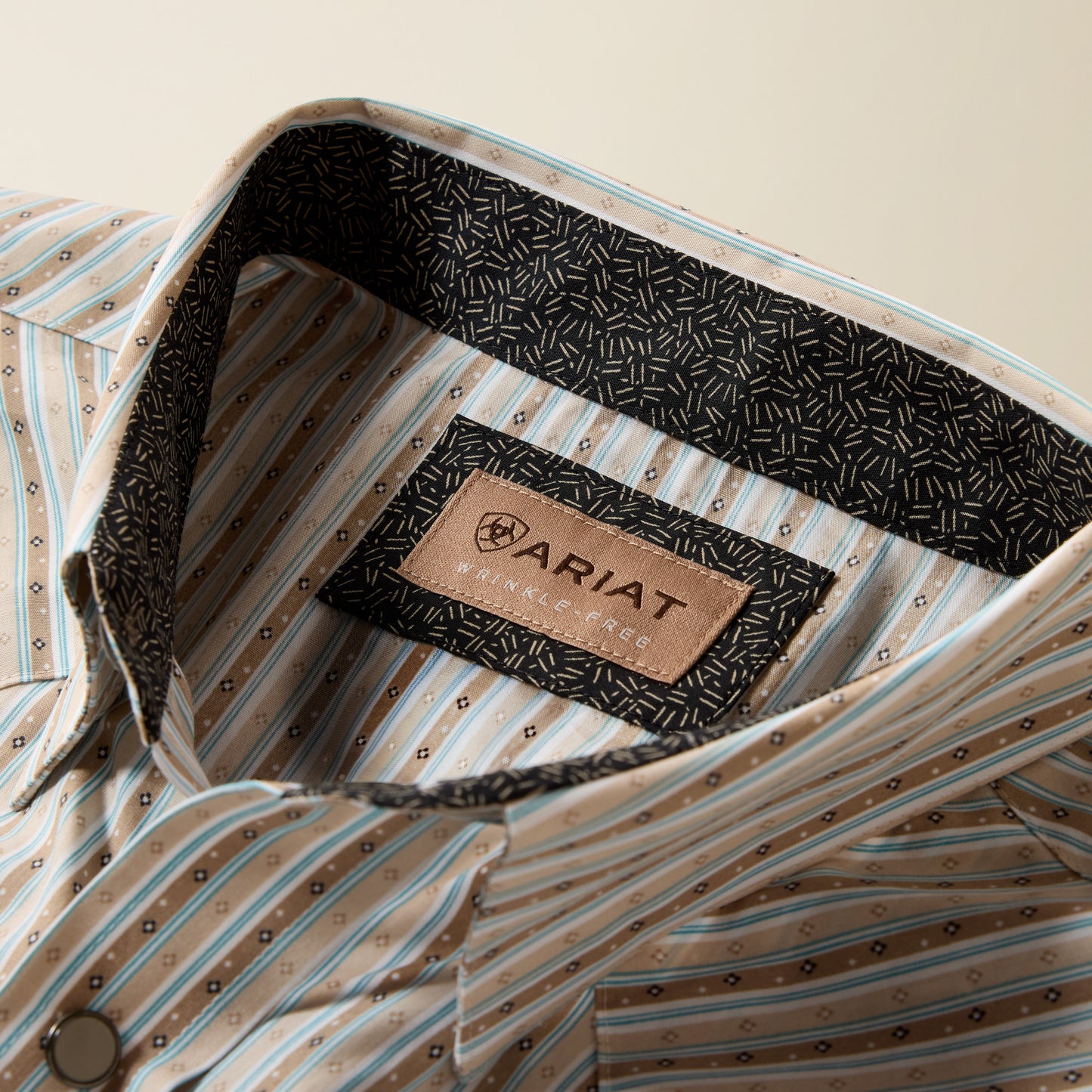 Ariat Men's Wrinkle Free Savannah Brown Geo Stripe Western Shirt