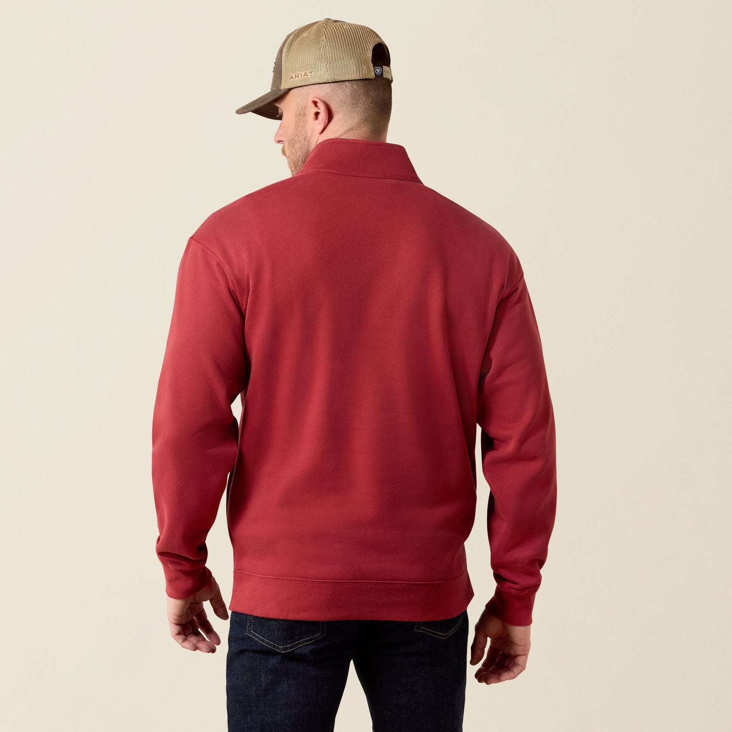 Ariat Men's Brick Red Core ¼ Zip Pullover Sweatshirt