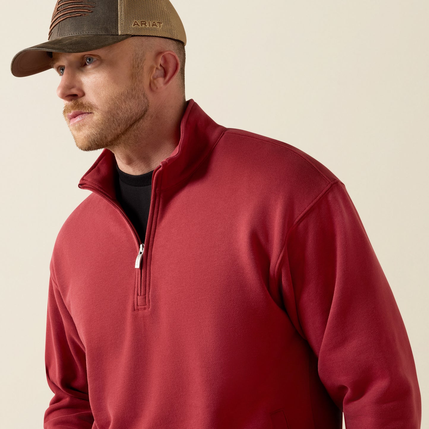 Ariat Men's Brick Red Core ¼ Zip Pullover Sweatshirt