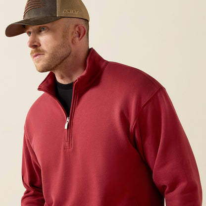 Ariat Men's Brick Red Core ¼ Zip Pullover Sweatshirt