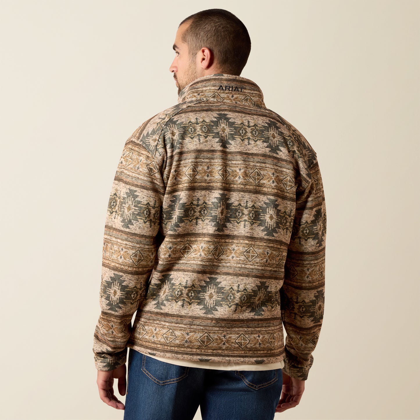 Ariat Men's Savannah Tan Southwest Caldwell ¼ Zip Pullover