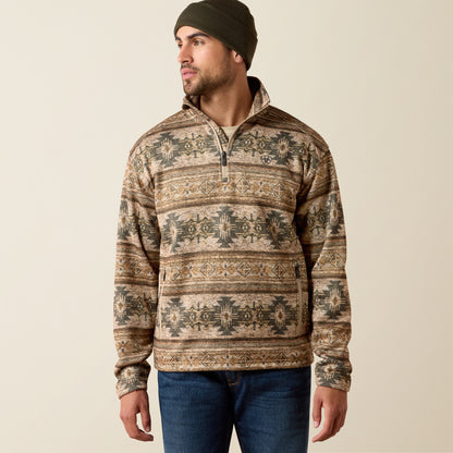 Ariat Men's Savannah Tan Southwest Caldwell ¼ Zip Pullover