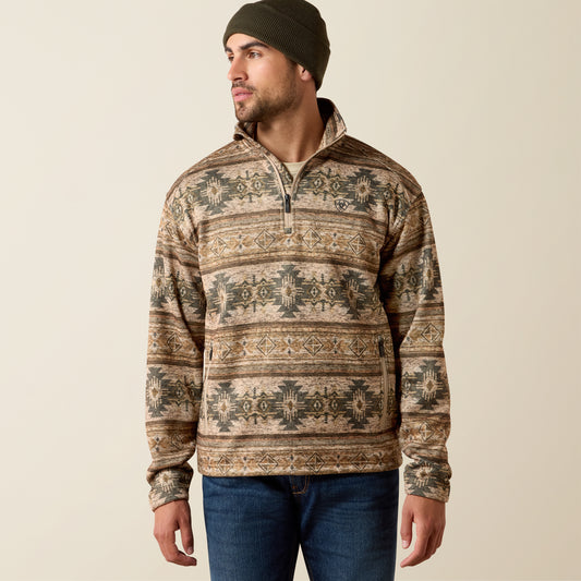 Ariat Men's Savannah Tan Southwest Caldwell ¼ Zip Pullover