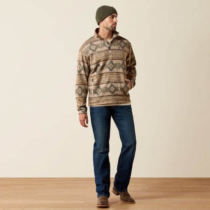 Ariat Men's Savannah Tan Southwest Caldwell ¼ Zip Pullover