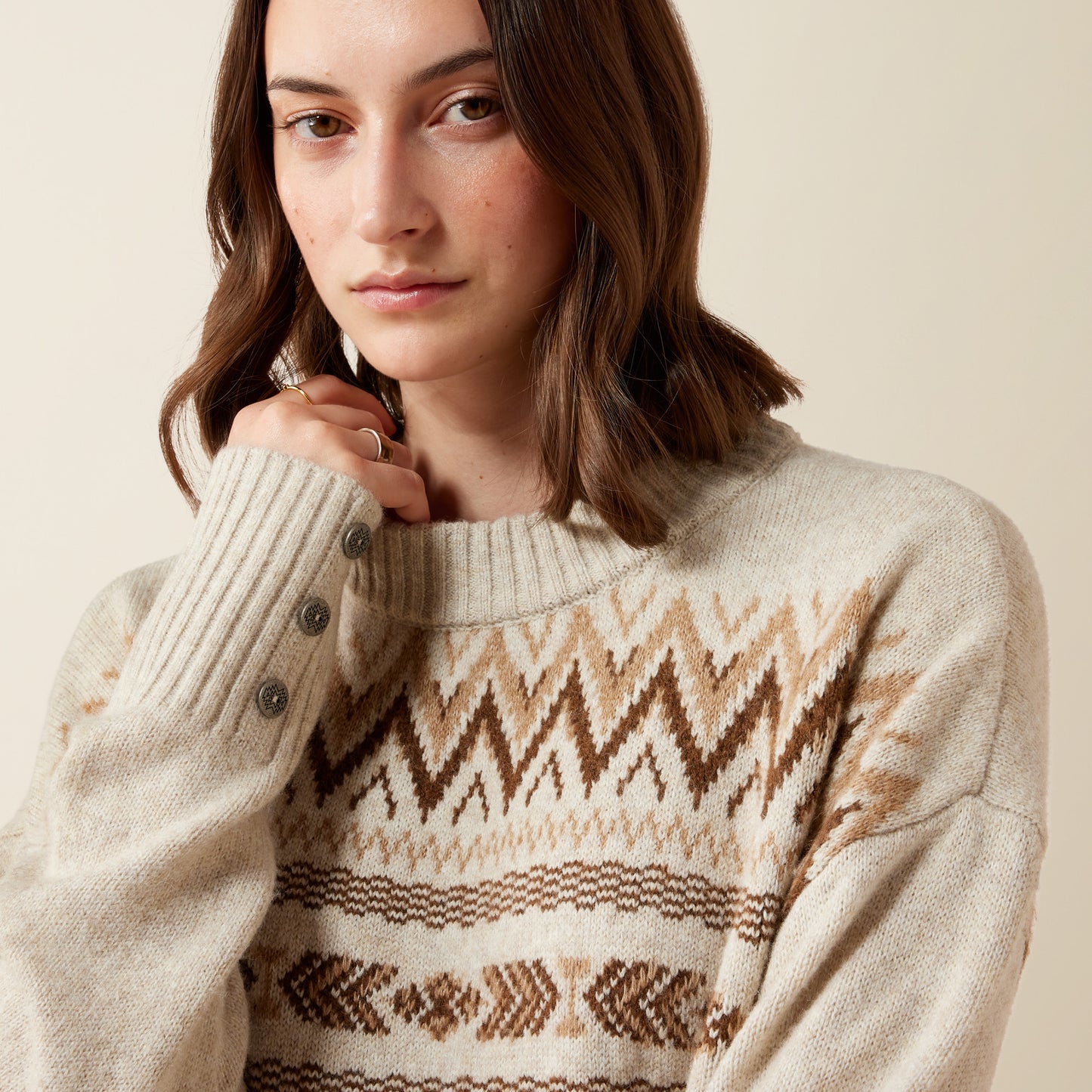 Ariat Women's Oatmeal Heather Lodge Sweater