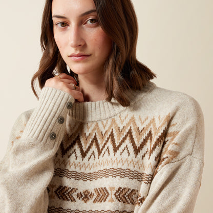 Ariat Women's Oatmeal Heather Lodge Sweater