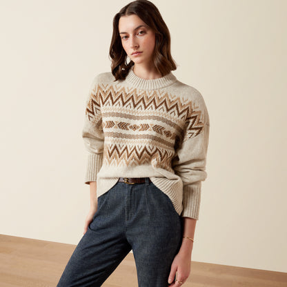 Ariat Women's Oatmeal Heather Lodge Sweater