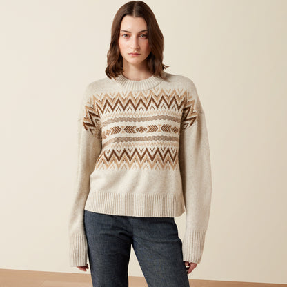 Ariat Women's Oatmeal Heather Lodge Sweater